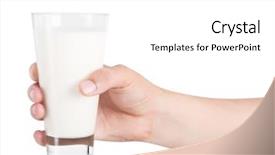  Presentation with milk bottle and milk glass - Presentation design consisting of yoghurt - glass of milk in hand background and a white colored foreground