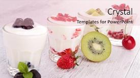  Presentation with fruits - Presentation featuring man with money parachute flying background and a white colored foreground