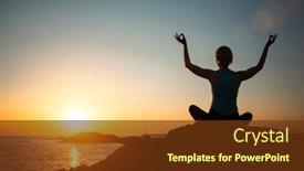  Presentation with lotus - Slides enhanced with yogi-woman-sitting background and a  colored foreground