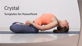  Presentation with sporty - PPT theme featuring awana - beautiful sporty fit yogini woman background and a white colored foreground