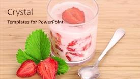  Presentation with yogurt - Beautiful PPT layouts featuring yogurt and strawberry on a wooden background backdrop and a lemonade colored foreground