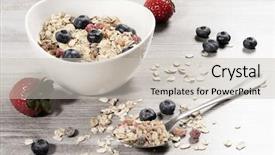  Presentation with muesli - Cool new slide deck with yogurt diabetic - diet weight loss breakfast healthy backdrop and a soft green colored foreground