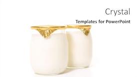  Presentation with yogurt - PPT theme having yogurt-isolated-on-white-background background and a white colored foreground