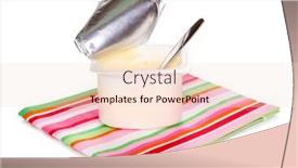  Presentation with yogurt - Slides with yogurt-isolated-on-white background and a  colored foreground