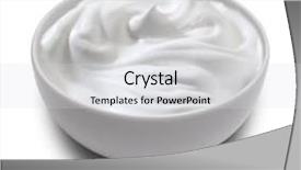  Presentation with white milk - Amazing PPT theme having yogurt milk - pot filled with white cream backdrop and a light gray colored foreground
