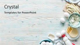  Presentation with dairy products - Slides featuring yogurt milk - set of dairy products background and a white colored foreground