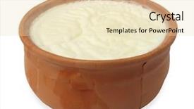  Presentation with yogurt - Audience pleasing slide set consisting of yogurt or yoghurt in clay backdrop and a lemonade colored foreground