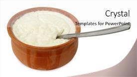  Presentation with yogurt - Colorful PPT theme enhanced with yogurt or yoghurt sour cream backdrop and a white colored foreground
