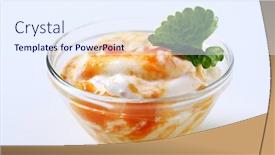  Presentation with yogurt - Slide set with yogurt with apricot jam background and a sky blue colored foreground