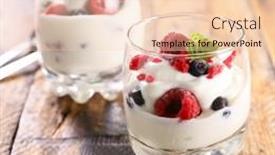 Presentation with yogurt - Presentation design featuring yogurt-with-berries-fruits-blueberry background and a lemonade colored foreground