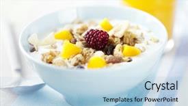  Presentation with mango juice - Cool new presentation theme with yogurt with cereal mango backdrop and a light blue colored foreground