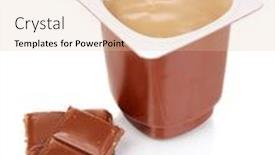  Presentation with yogurt - Presentation having yogurt-with-chocolate-isolated background and a lemonade colored foreground