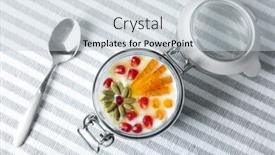  Presentation with pumpkin seeds - Slide deck featuring yogurt with date plum pomegranate and pumpkin seeds in jar on fabric background and a lemonade colored foreground