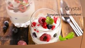  Presentation with yogurt - Amazing presentation theme having yogurt-with-fresh-fruits backdrop and a coral colored foreground