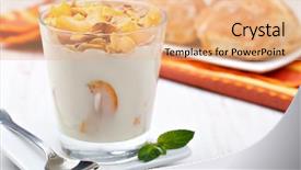  Presentation with muesli - Slide deck enhanced with yogurt with muesli and apricot background and a  colored foreground
