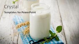  Presentation with yogurt - Amazing PPT theme having yogurt with vanilla stick and mint leaves backdrop and a lemonade colored foreground