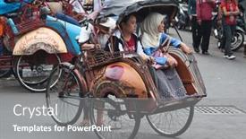  Presentation with august - Amazing PPT layouts having yogyakarta-august-03-traditional-rikshaw backdrop and a gray colored foreground