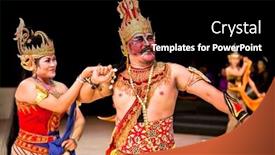  Presentation with temple music - Presentation theme with yogyakarta-indonesia-dec-31-ramayana background and a  colored foreground