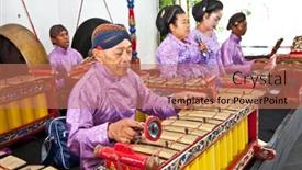  Presentation with javanese - Beautiful slide deck featuring yogyakarta-indonesia-january-1-gamelan backdrop and a coral colored foreground