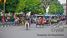  Presentation with motorbikes - Amazing presentation having yogyakarta-indonesia-january-3-view backdrop and a light gray colored foreground