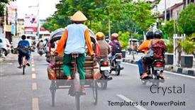  Presentation with motorbikes - Presentation with yogyakarta-indonesia-january-3-view background and a light gray colored foreground