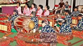  Presentation with wayang - Beautiful presentation design featuring yogyakarta-indonesia-january-4-wayang backdrop and a red colored foreground