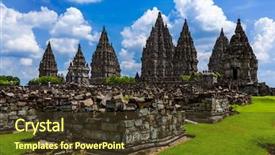  Presentation with java island - Colorful theme enhanced with yogyakarta on java island indonesia backdrop and a tawny brown colored foreground