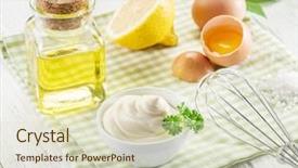  Presentation with natural ingredients - PPT theme featuring  background and a  colored foreground
