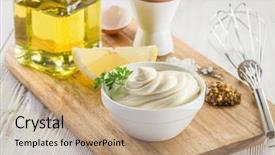  Presentation with natural ingredients - PPT theme featuring ingredients and the sauce itself background and a coral colored foreground