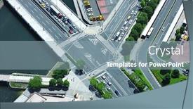  Presentation with crossroads - Beautiful presentation theme featuring yokohama-crossroads-no-brand-names backdrop and a mint green colored foreground