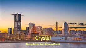  Presentation with tokyo - Amazing presentation having yokohama japan sunset skyline backdrop and a tawny brown colored foreground