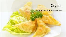  Presentation with yom kippur - Colorful PPT theme enhanced with yom kippur - fried kreplach jewish ravioli backdrop and a blonde colored foreground