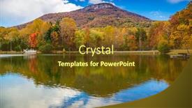  Presentation with mountain lake - Amazing PPT theme having yonah-mountain-georgia-usa-autumn backdrop and a tawny brown colored foreground