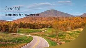  Presentation with mountain roads - Beautiful presentation featuring yonah-mountain-georgia-usa backdrop and a light blue colored foreground