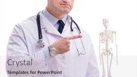  Presentation with doctor taking care of baby - Cool new presentation theme with yong-male-doctor-with-skeleton backdrop and a lemonade colored foreground