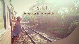  Presentation with sri lanka - Presentation theme with yong-woman-enjoying-train-ride background and a soft green colored foreground