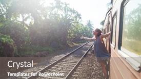  Presentation with sri lanka - Slide set enhanced with yong-woman-enjoying-train-ride background and a gray colored foreground