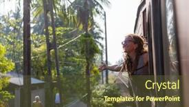  Presentation with sri lanka - Presentation featuring yong-woman-enjoying-train-ride background and a tawny brown colored foreground