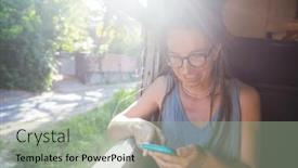  Presentation with sri lanka - Slides having yong-woman-enjoying-train-ride background and a mint green colored foreground