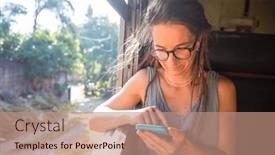  Presentation with sri lanka - Presentation theme having yong-woman-enjoying-train-ride and a coral colored foreground