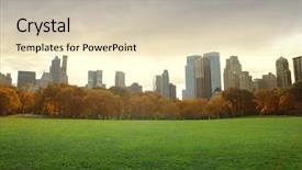  Presentation with industrial buildings new commercial warehouse - Colorful PPT theme enhanced with york buildings from central park backdrop and a lemonade colored foreground