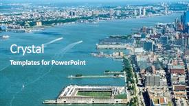  Presentation with top view of amazon river - Presentation theme featuring york city from new jersey background and a teal colored foreground