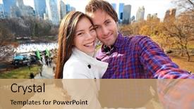  Presentation with rink - PPT layouts having york city in late fall background and a coral colored foreground