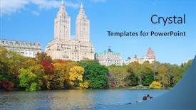  Presentation with taxi cabs new york city - Presentation theme enhanced with york city manhattan central park background and a light blue colored foreground