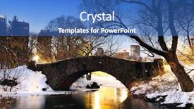  Presentation with new york city subway station - Colorful theme enhanced with york city manhattan central park backdrop and a teal colored foreground