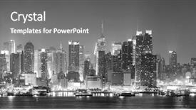  Presentation with new york night - Colorful slide set enhanced with york city manhattan midtown skyline backdrop and a gray colored foreground