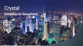  Presentation with new york city - Audience pleasing slides consisting of york city manhattan times square backdrop and a ocean colored foreground