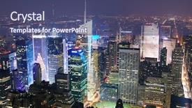  Presentation with new york city - PPT layouts featuring york city manhattan times square background and a ocean colored foreground