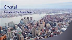  Presentation with brooklyn bridge - Beautiful slide set featuring york city manhattan with williamsburg backdrop and a lemonade colored foreground