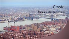  Presentation with brooklyn bridge - Audience pleasing PPT theme consisting of york city manhattan with williamsburg backdrop and a light blue colored foreground